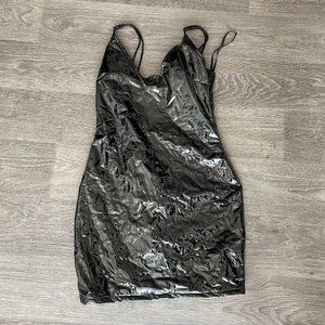 A windsor size small black faux leather dress.